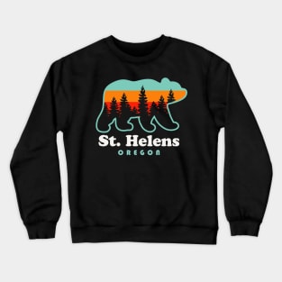 St. Helens Oregon Mountain View Bear Retro Outdoors Crewneck Sweatshirt